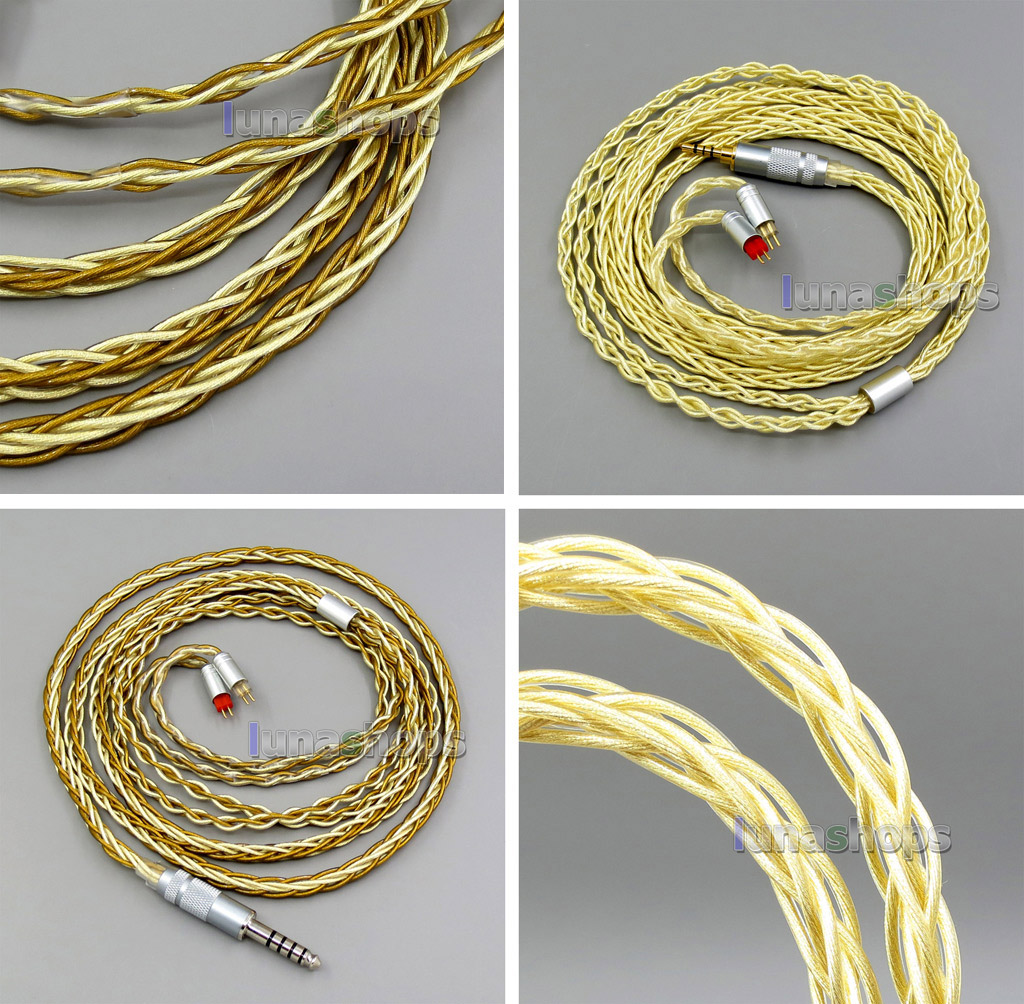 Pure OCC Silver+Golden Plated Earphone Cable For 0.78mm 2pin Westone W4r 1964 Custom 